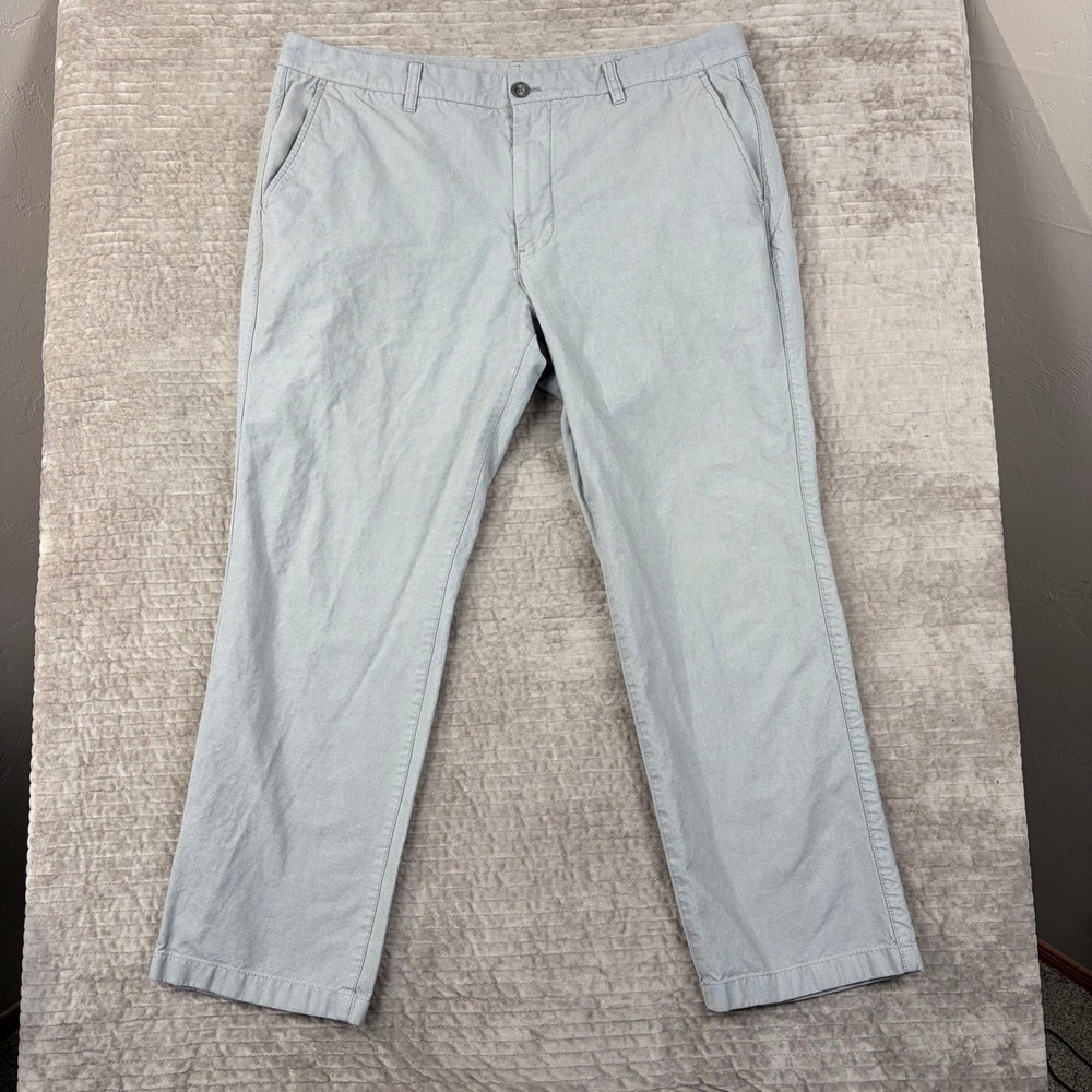 Bonobos Straight Leg Chino Pants Light Grey 100% Cotton 38x30 Casual Trousers